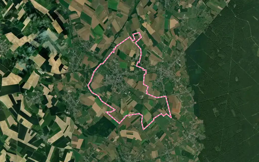 Vue satellite de Poix-du-Nord avec ses contours administratifs