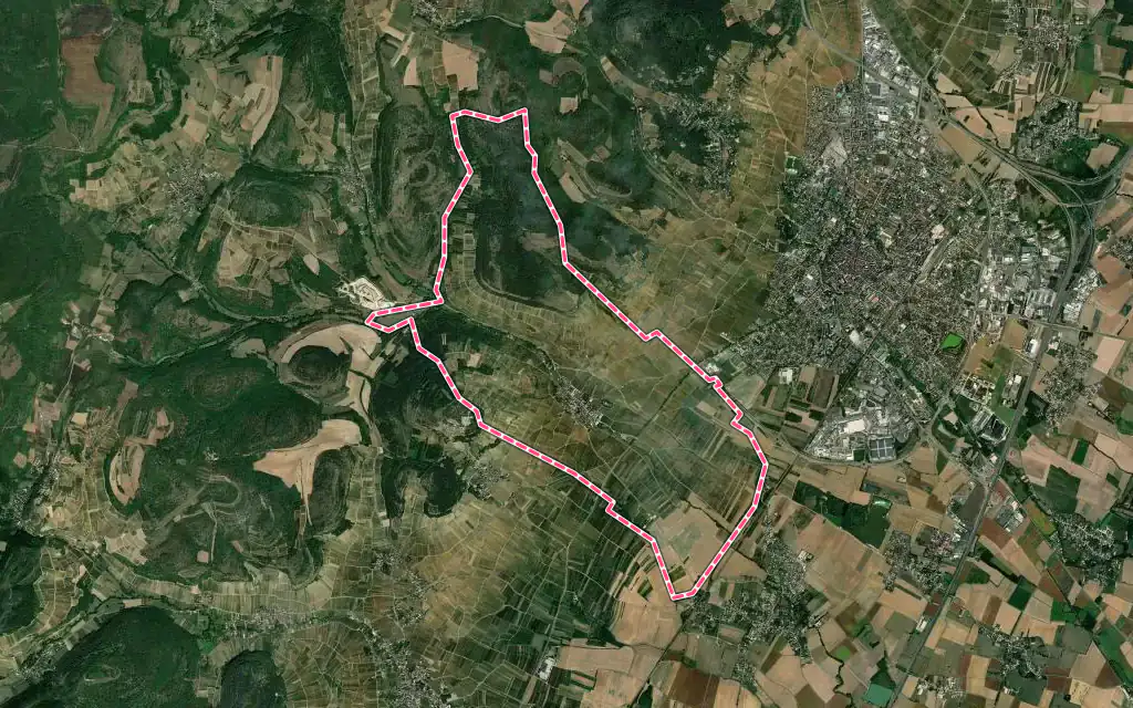 Vue satellite de Pommard avec ses contours administratifs