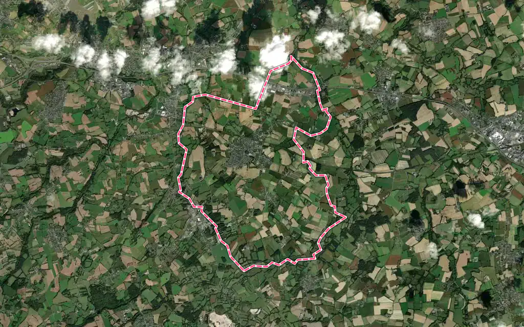 Vue satellite de Pommeret avec ses contours administratifs