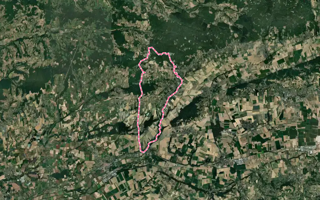 Vue satellite de Pommier-de-Beaurepaire avec ses contours administratifs
