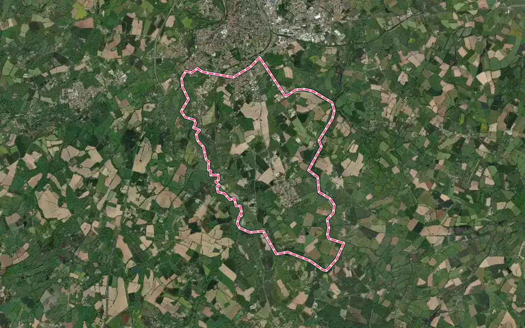 Vue satellite de Pompaire avec ses contours administratifs
