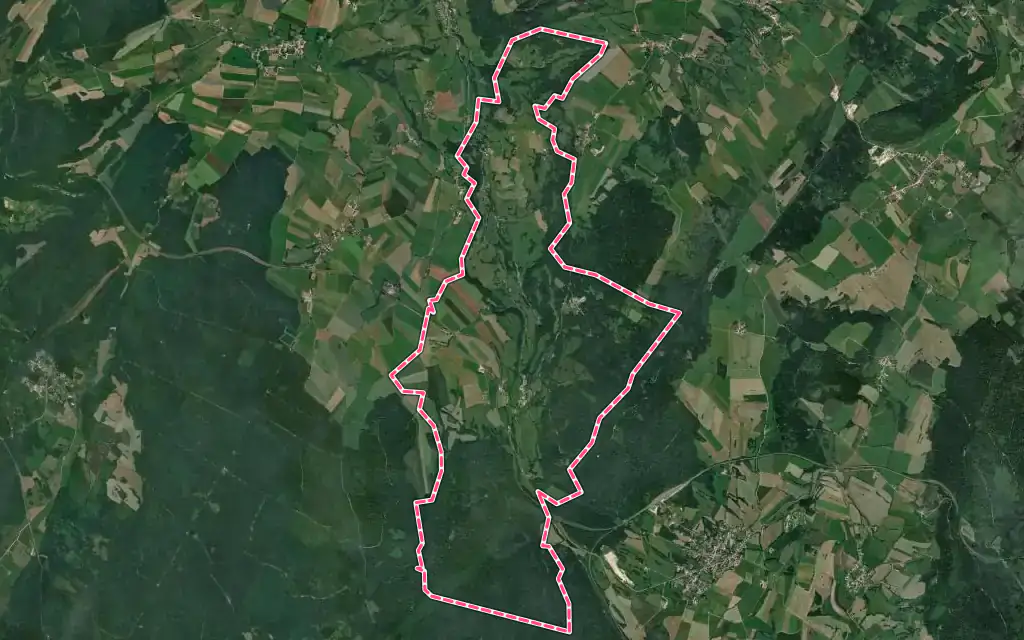 Vue satellite de Pont-d'Héry avec ses contours administratifs