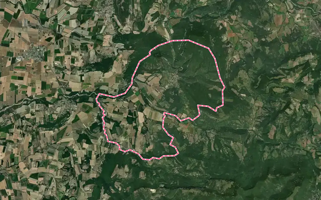Vue satellite de Pont-de-Barret avec ses contours administratifs