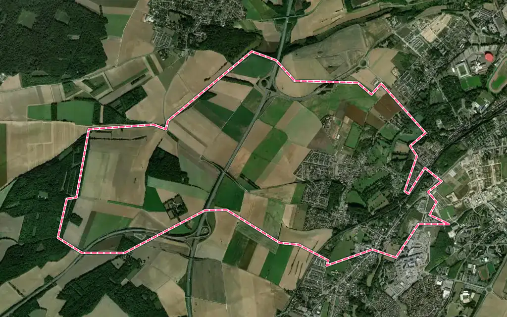 Vue satellite de Pont-de-Metz avec ses contours administratifs
