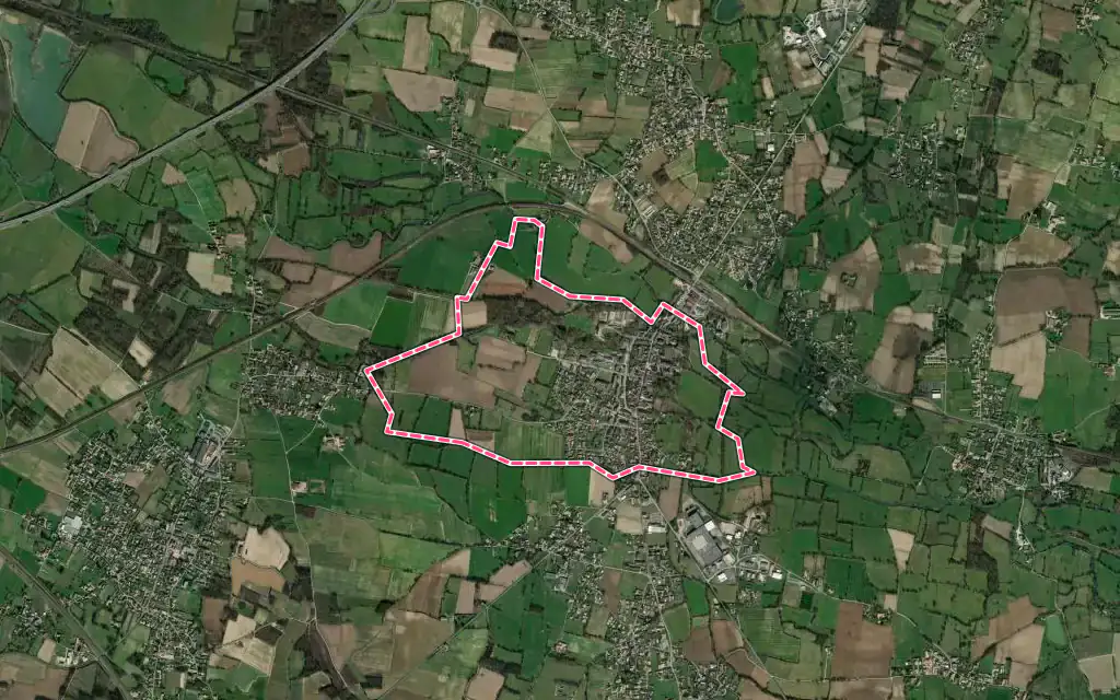 Vue satellite de Pont-de-Veyle avec ses contours administratifs