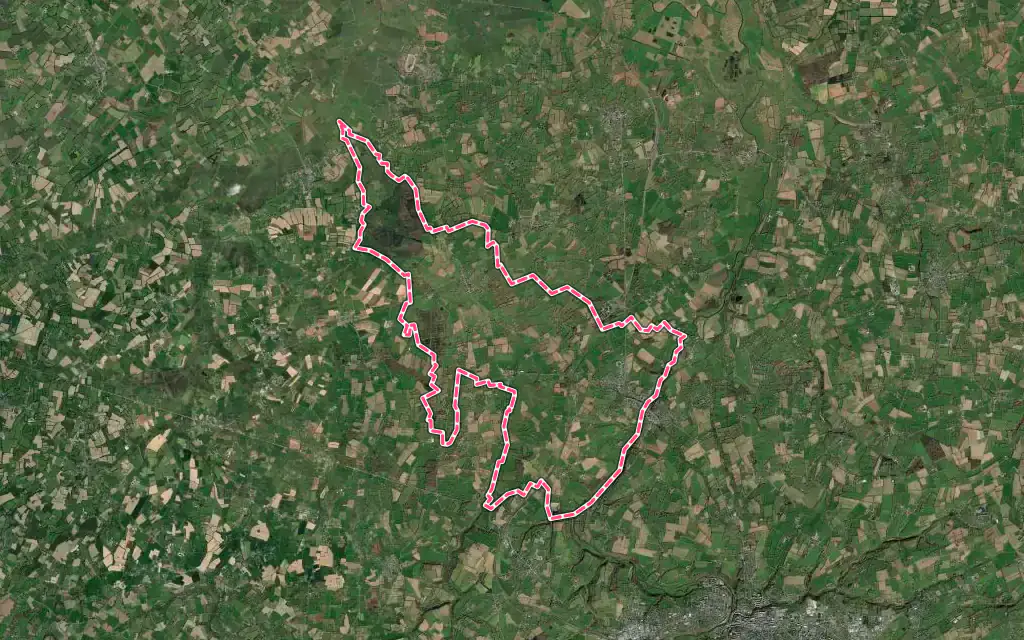 Vue satellite de Pont-Hébert avec ses contours administratifs
