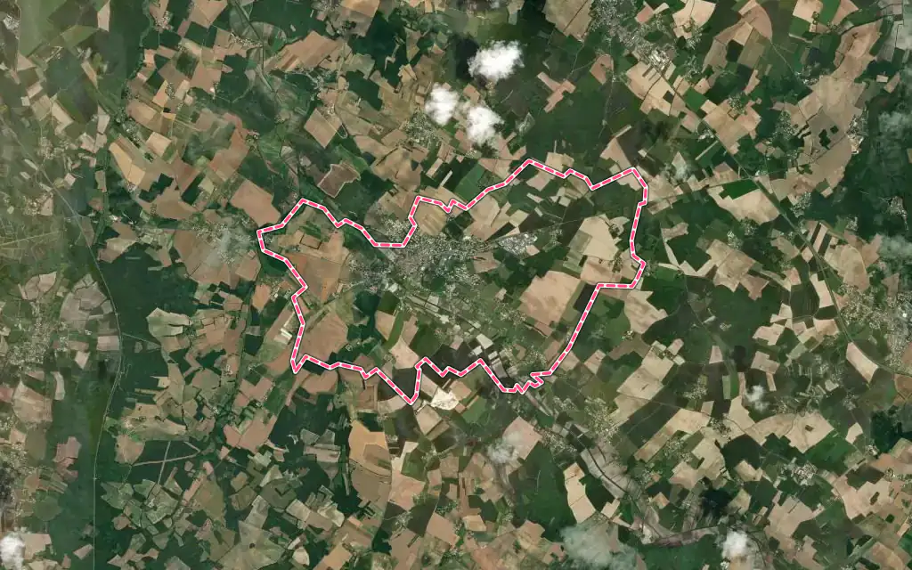 Vue satellite de Pont-l'Abbé-d'Arnoult avec ses contours administratifs