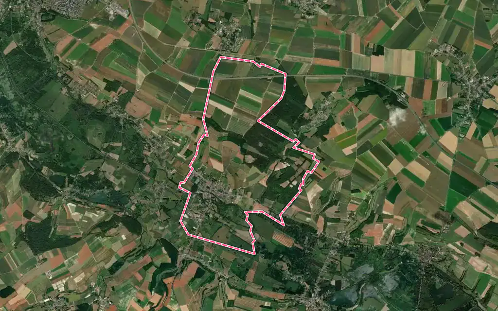 Vue satellite de Pont-Remy avec ses contours administratifs
