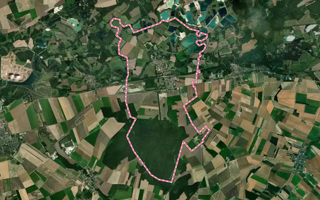 Vue satellite de Pont-sur-Seine avec ses contours administratifs