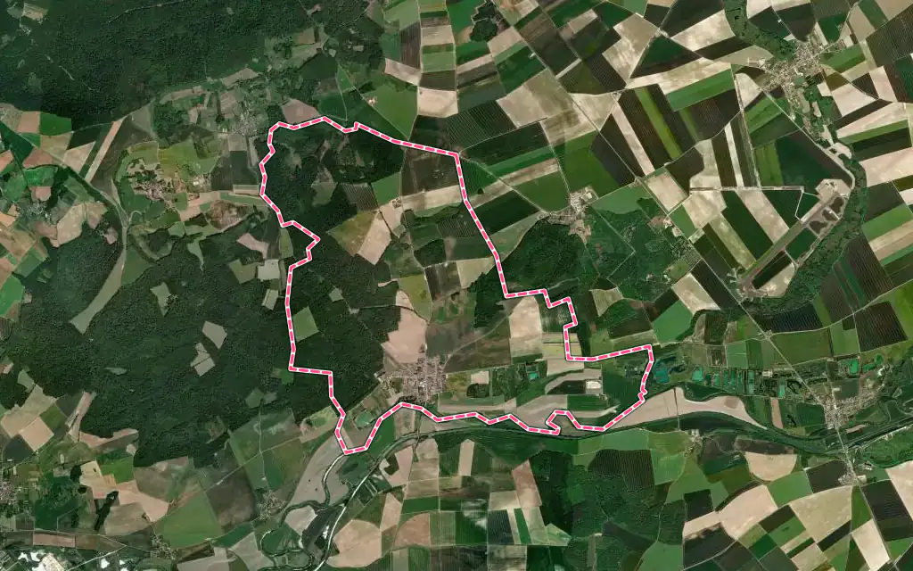 Vue satellite de Pontavert avec ses contours administratifs