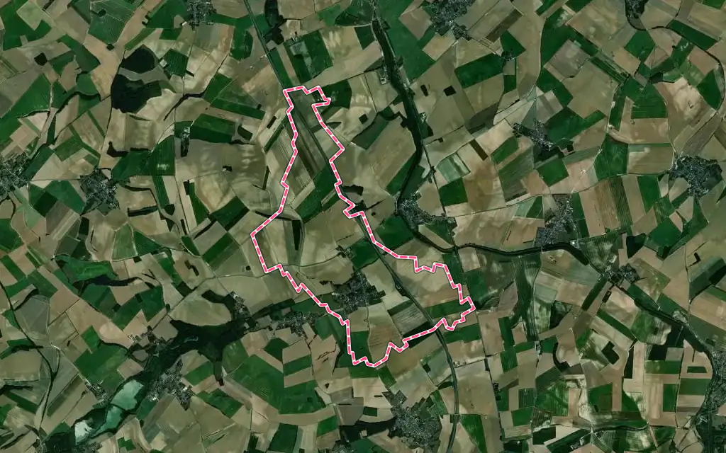 Vue satellite de Pontruet avec ses contours administratifs