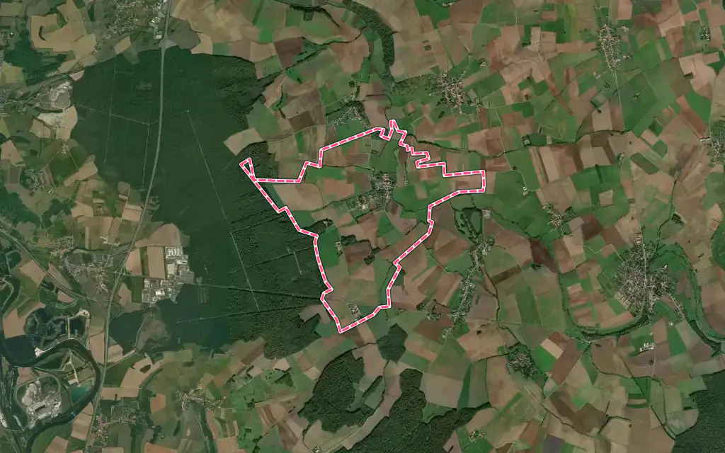 Vue satellite de Port-sur-Seille avec ses contours administratifs