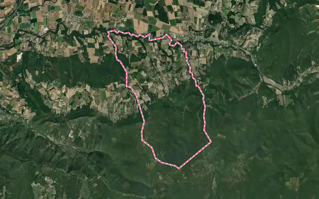 Vue satellite de Portes-en-Valdaine avec ses contours administratifs