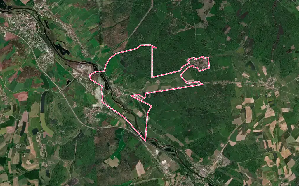 Vue satellite de Portieux avec ses contours administratifs