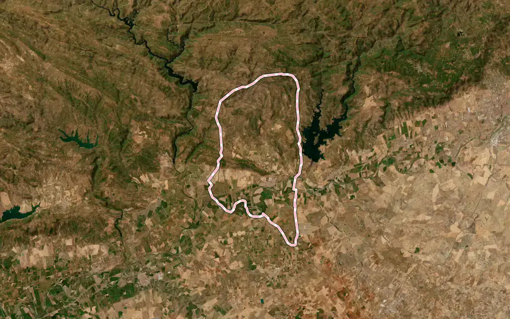Vista satélite de Posadas con su contorno administrativo