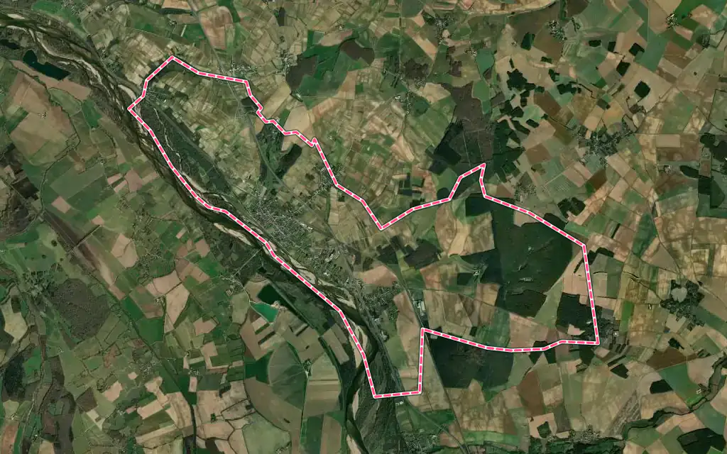 Vue satellite de Pouilly-sur-Loire avec ses contours administratifs