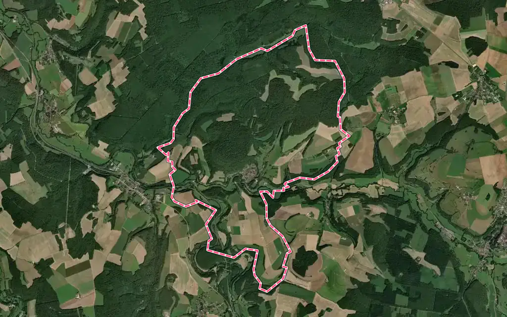 Vue satellite de Poulangy avec ses contours administratifs