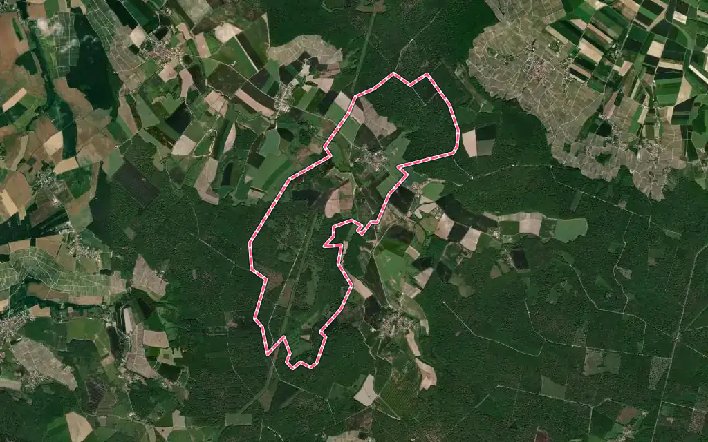Vue satellite de Pourcy avec ses contours administratifs