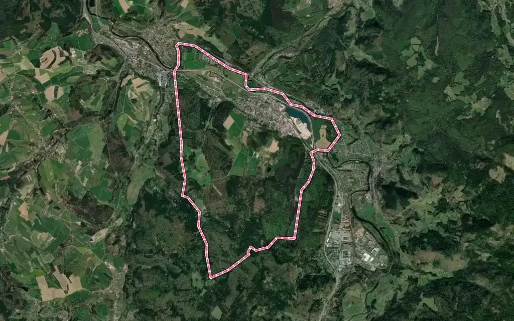 Vue satellite de Pouxeux avec ses contours administratifs