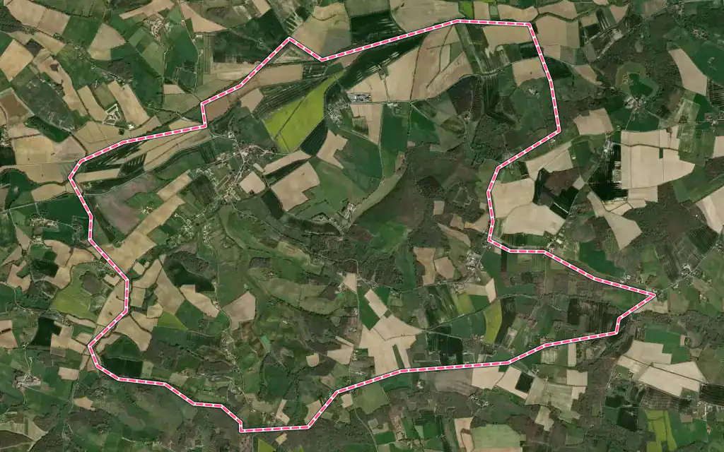 Vue satellite de Pouy-de-Touges avec ses contours administratifs