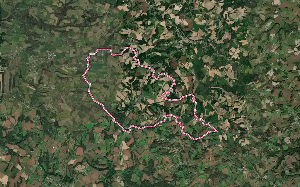 Vue satellite de Poyartin avec ses contours administratifs