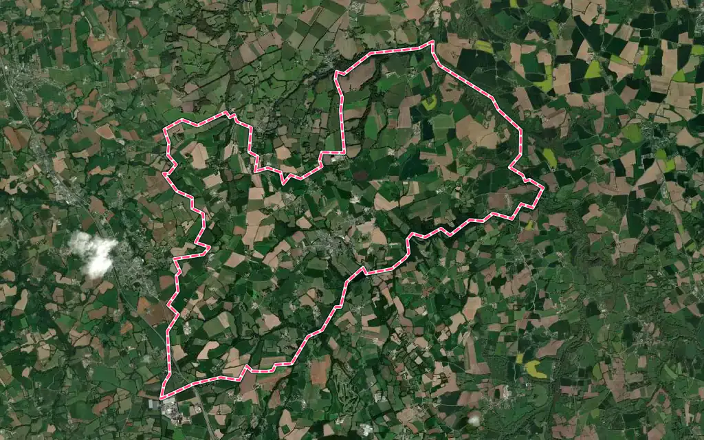 Vue satellite de Prat avec ses contours administratifs