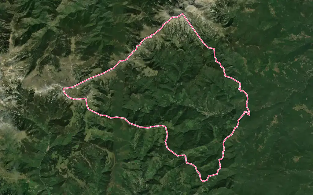 Vue satellite de Prats-de-Mollo-la-Preste avec ses contours administratifs