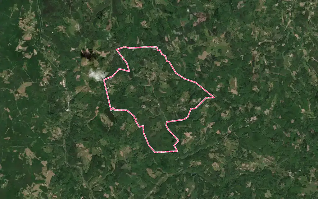 Vue satellite de Prats-du-Périgord avec ses contours administratifs
