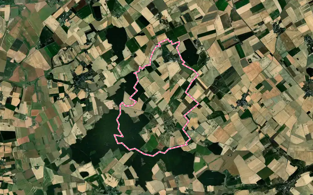 Vue satellite de Pray avec ses contours administratifs