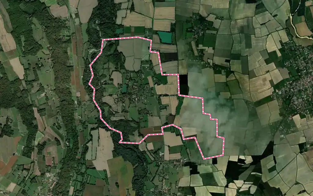 Vue satellite de Préchac-sur-Adour avec ses contours administratifs