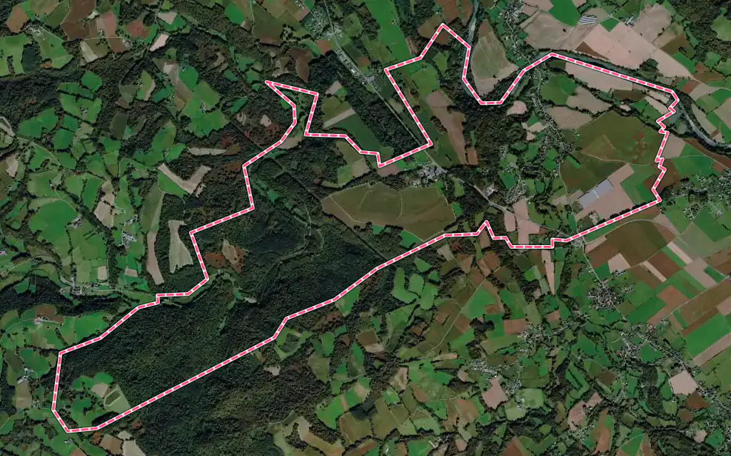 Vue satellite de Préchacq-Josbaig avec ses contours administratifs
