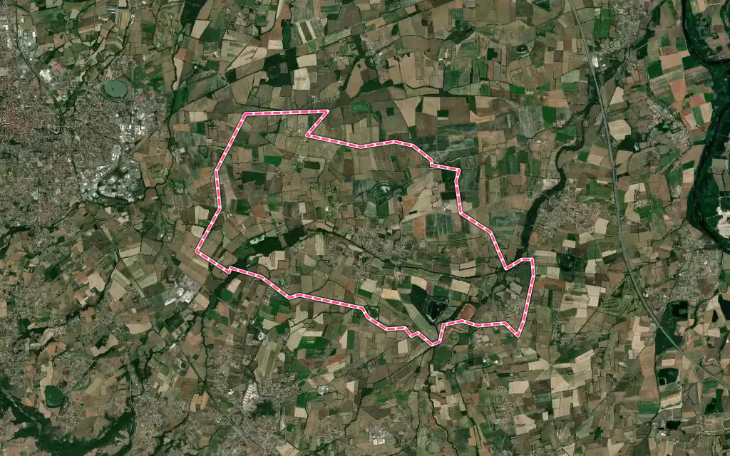 Vue satellite de Précieux avec ses contours administratifs