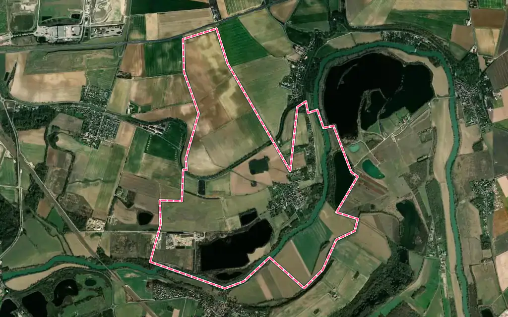Vue satellite de Précy-sur-Marne avec ses contours administratifs