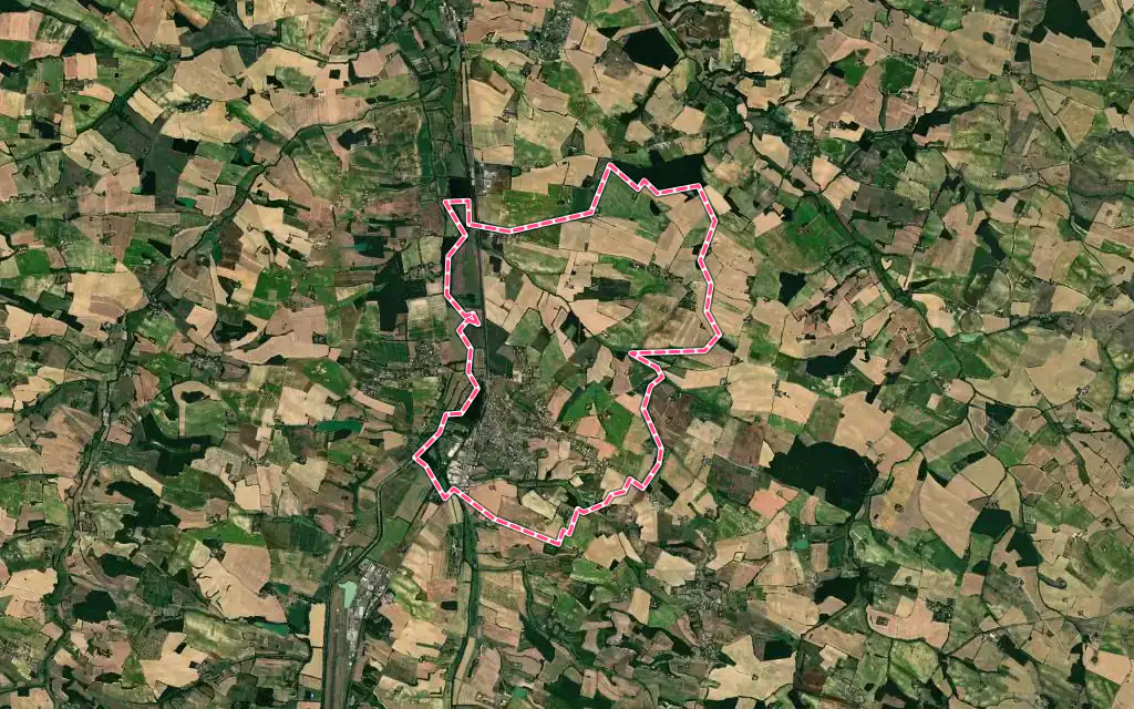 Vue satellite de Preignan avec ses contours administratifs
