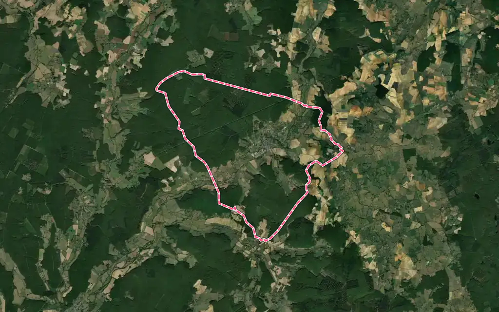 Vue satellite de Prémery avec ses contours administratifs