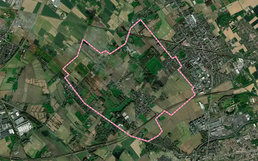 Vue satellite de Prémesques avec ses contours administratifs
