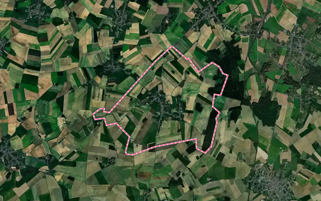 Vue satellite de Prémont avec ses contours administratifs