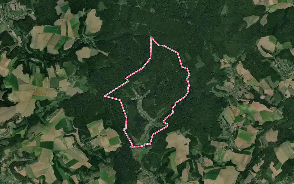 Vue satellite de Prémontré avec ses contours administratifs