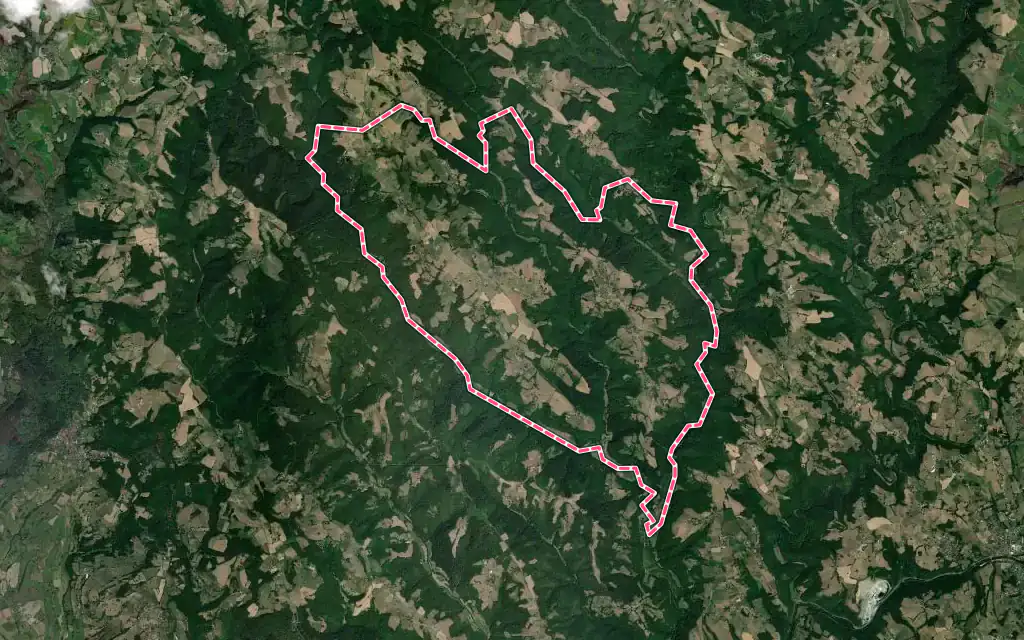 Vue satellite de Prendeignes avec ses contours administratifs