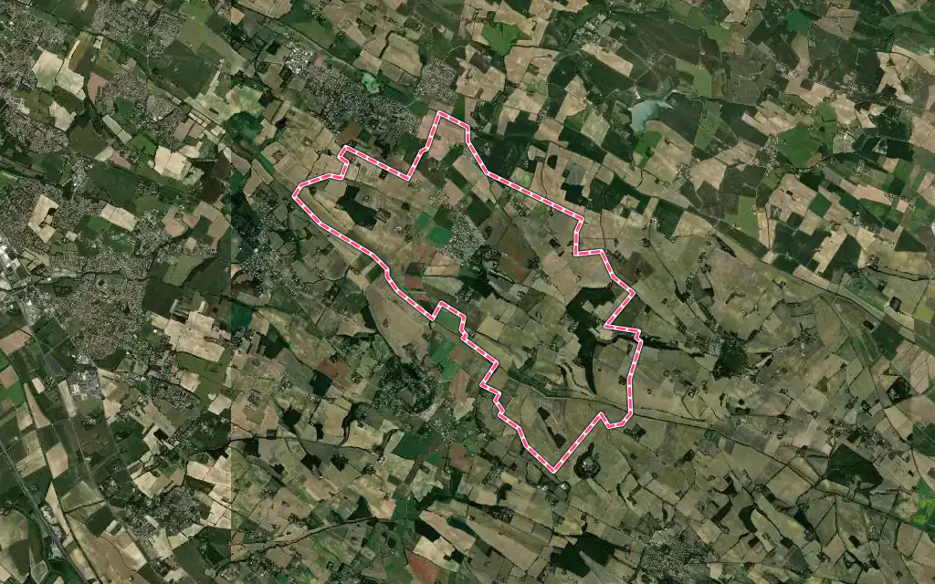 Vue satellite de Préserville avec ses contours administratifs