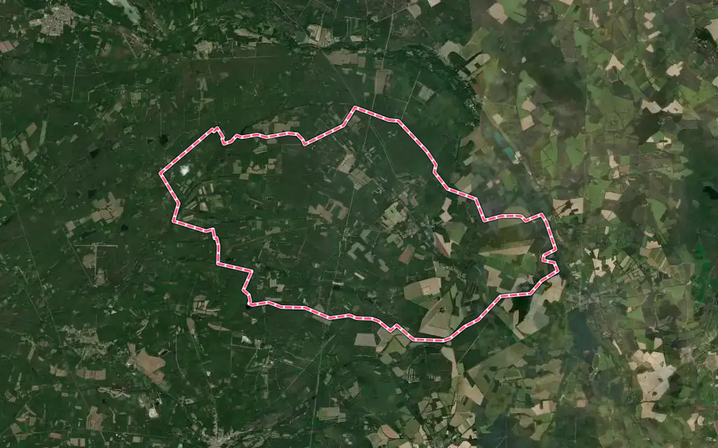 Vue satellite de Presly avec ses contours administratifs