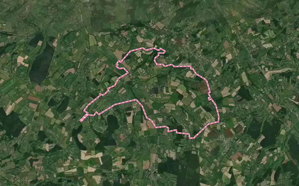 Vue satellite de Prêtreville avec ses contours administratifs
