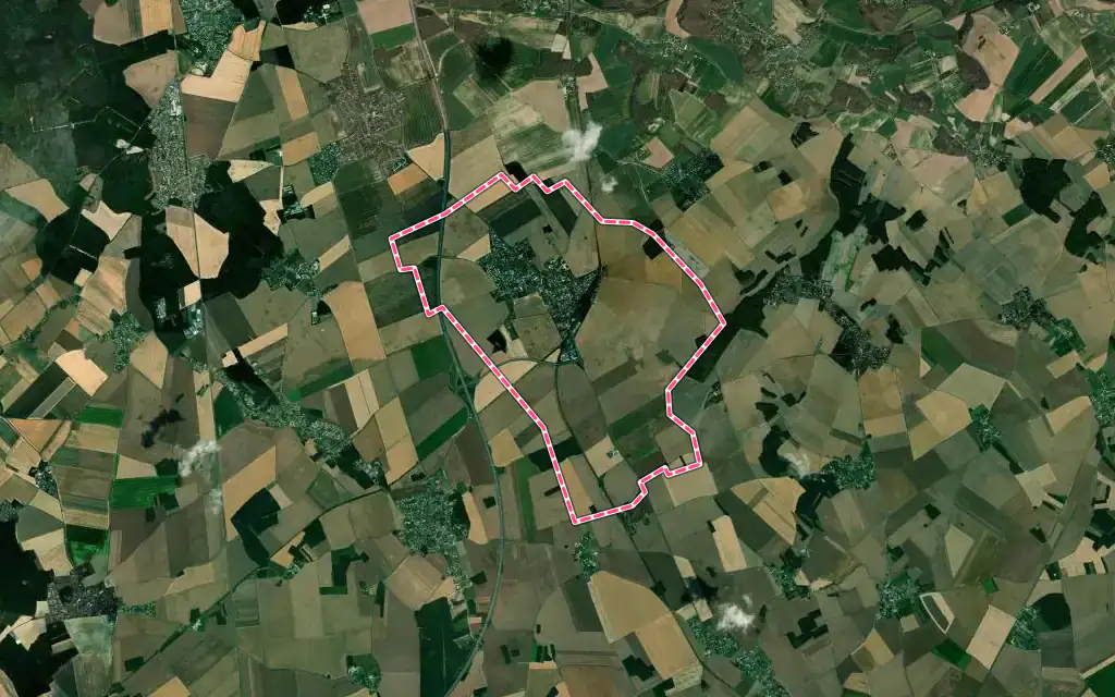 Vue satellite de Prey avec ses contours administratifs