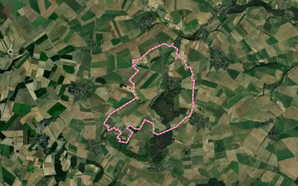 Vue satellite de Pronleroy avec ses contours administratifs
