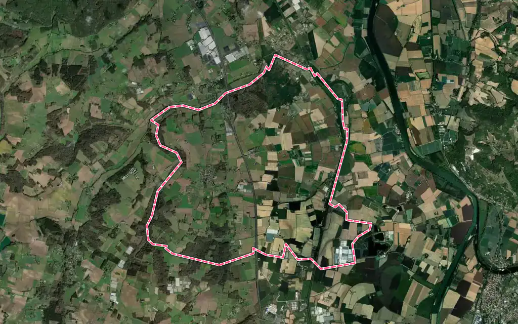 Vue satellite de Puch-d'Agenais avec ses contours administratifs