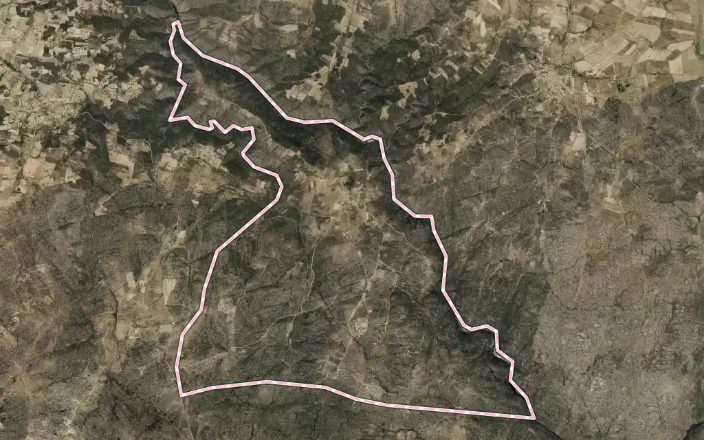 Vista satélite de Puerto Seguro con su contorno administrativo
