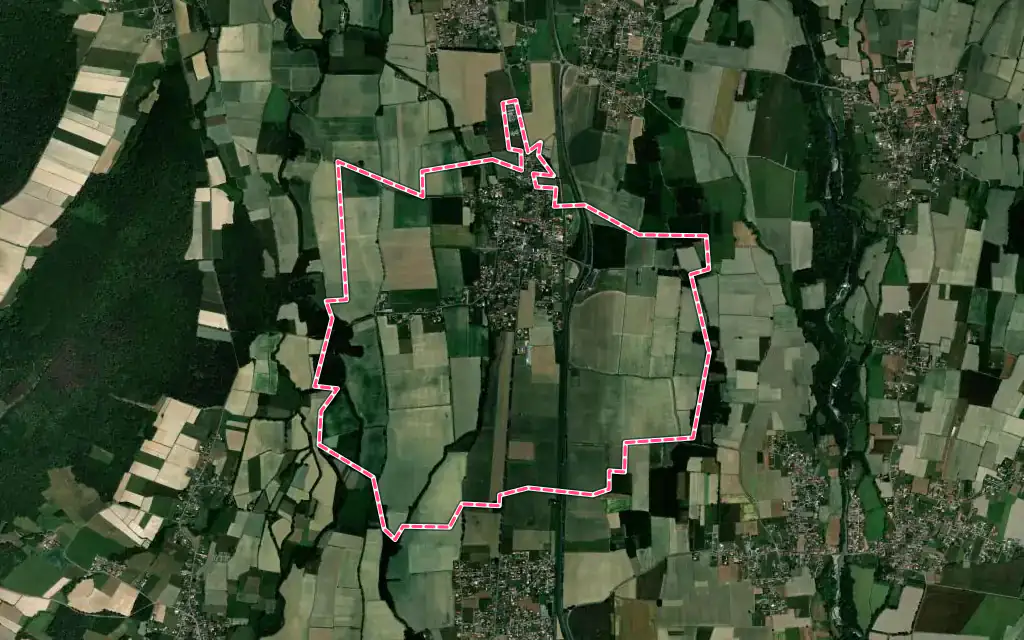 Vue satellite de Pujo avec ses contours administratifs