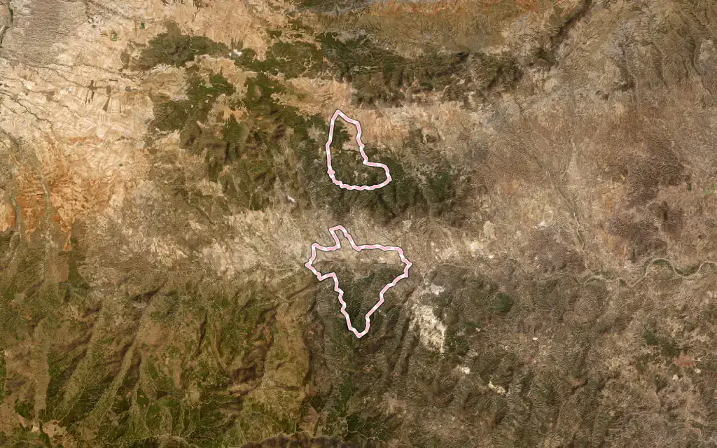 Vista satélite de Purchena con su contorno administrativo