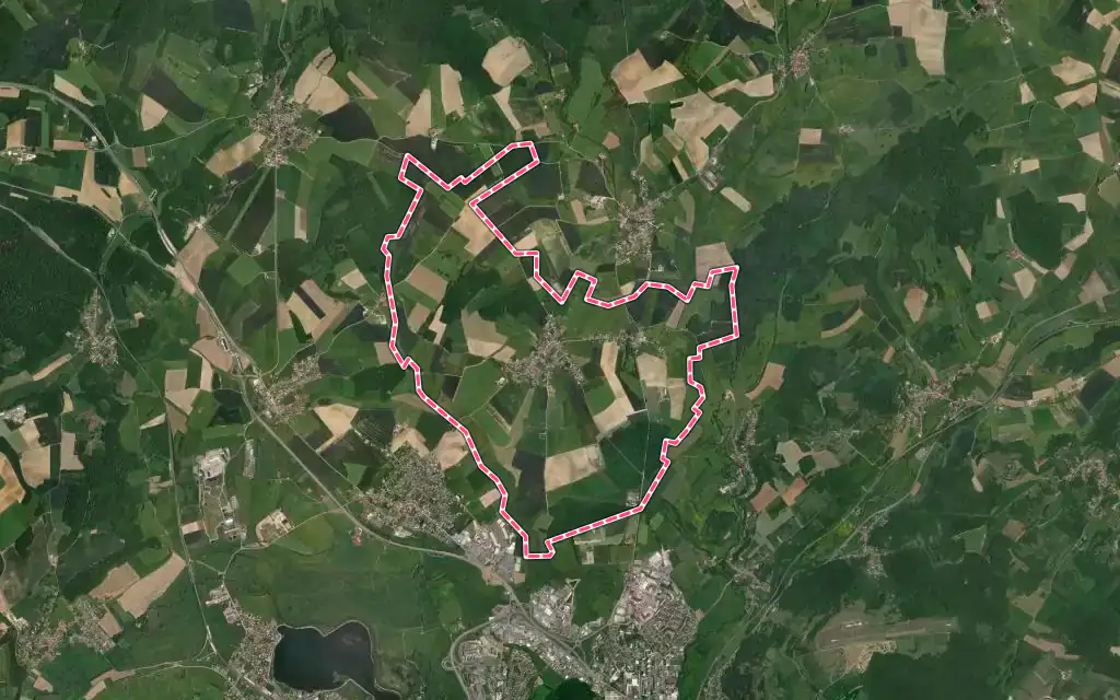 Vue satellite de Pusy-et-Épenoux avec ses contours administratifs