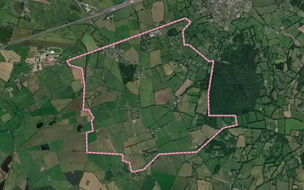 Vue satellite de Putot-en-Auge avec ses contours administratifs